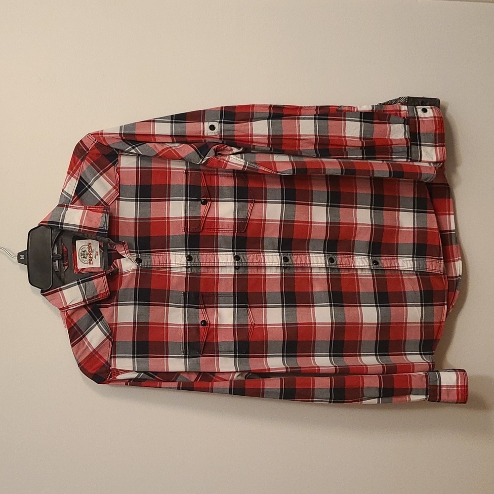 Express plaid cotton collar shirt